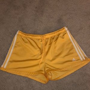 Yellow/gold vintage adidas drawstring shorts